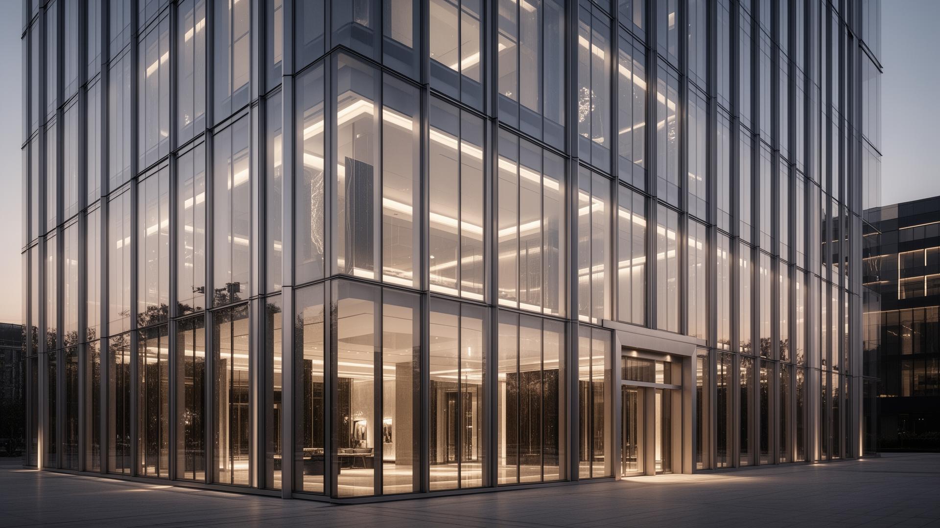 Modern luxury glass facade architecture